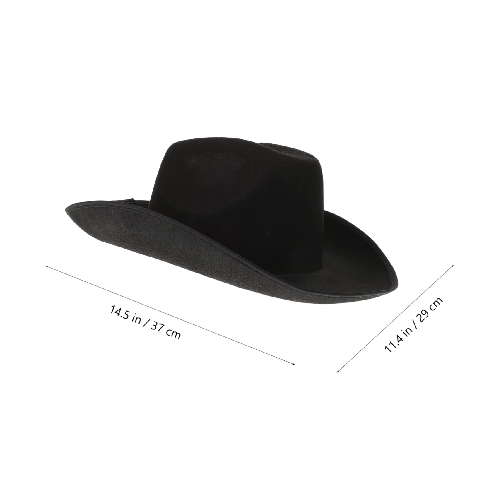 Ipetboom Vintage Western Cowboy Hat Wide Brim Jazz Hat for Men Women for Festivals Dress Up and Role Playing Comfortable Cloth with Neck Drawstring Black