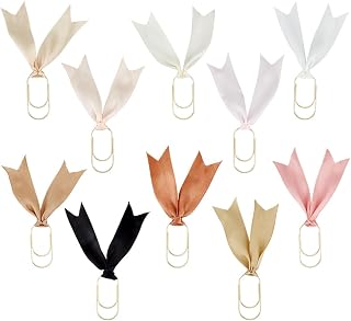 PH PandaHall 10pcs Ribbon Paper Clip, Colorful Planner Bookmark Ribbon Paperclips 1.95 Inch Large Paper Clips Metal Bookmarks Accessories for Back to School Office Teacher Students Book Notebook