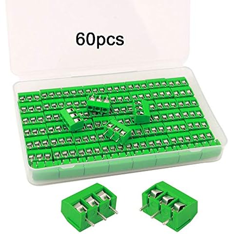 QitinDasen 60Pcs 3 Pin PCB Terminal Block Cover
