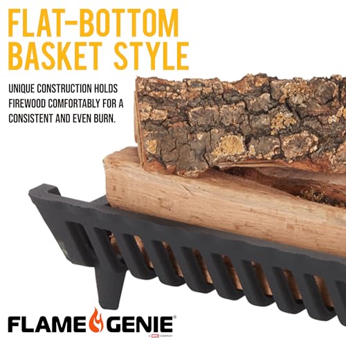 Flame Genie Fireplace Grate - Self-Feeding Fireplace Tools, Cast Iron, Wood Stove Accessories, Fire Logs, Fireplace Grates, 1.5\" Leg Clearance - G16-BX - Thumbnail 5