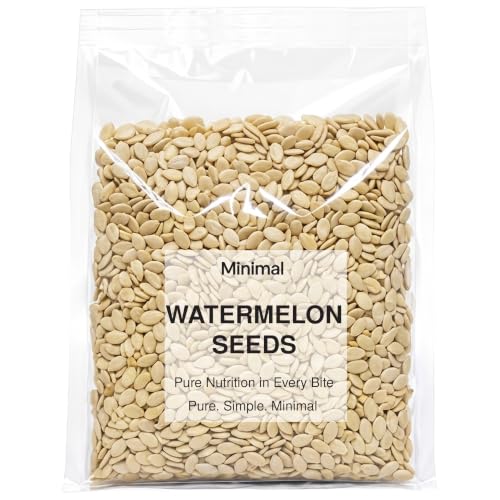 Minimal Organic Watermelon Kernels No Shells 7 Oz (200 g) Gluten-Free Non-GMO Vegan Kosher Shelled Raw Seeds Plant-Based Protein Source of Fiber & Iron Healthy Snack For Baking Topping