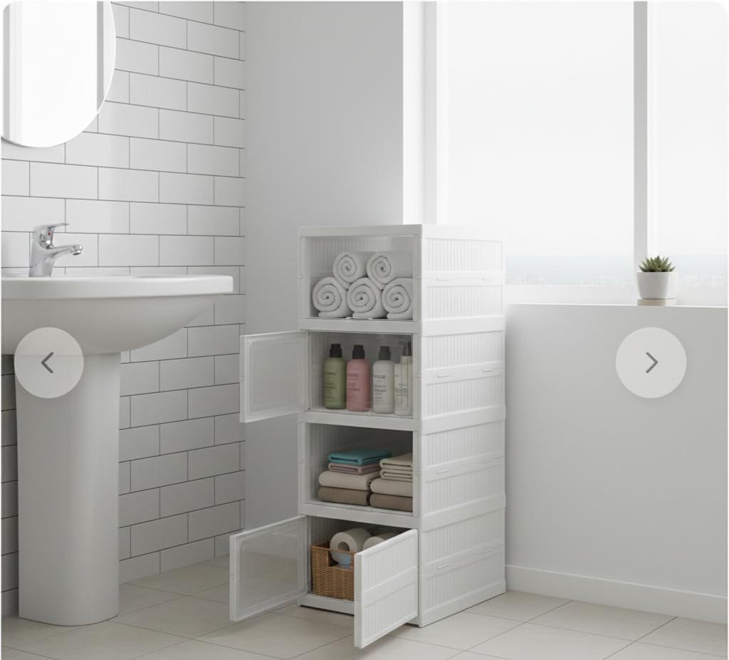 Space Saving Plastic Drawer Organizer Cabinet Modern Vertical Storage Solution for Bedroom, Kitchen, Bathroom, and Office Use Today Home Needs