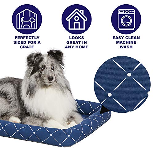 Image of Midwest Homes for Pets 40222-BLD Quiet Time Couture inchAshton inch Bolster Pet Bed, Small Dog /22 inch, Blue