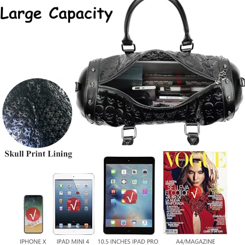 Downupdown Skull Duffel Bag for Women&Men Carry-On Luggage Gym Tote Bags Large Handbags Shoulder Bag Satchel Travel Bags3