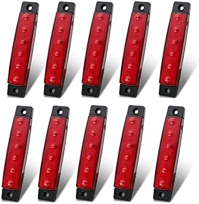 All Star Trailer Lights 20-Pack LED Side Marker Clearance Lights - 10 Red & 10 Amber, 21 LEDs Each, Sealed For Trailers Led Side Marker Turn Signal Lights - Foto 2