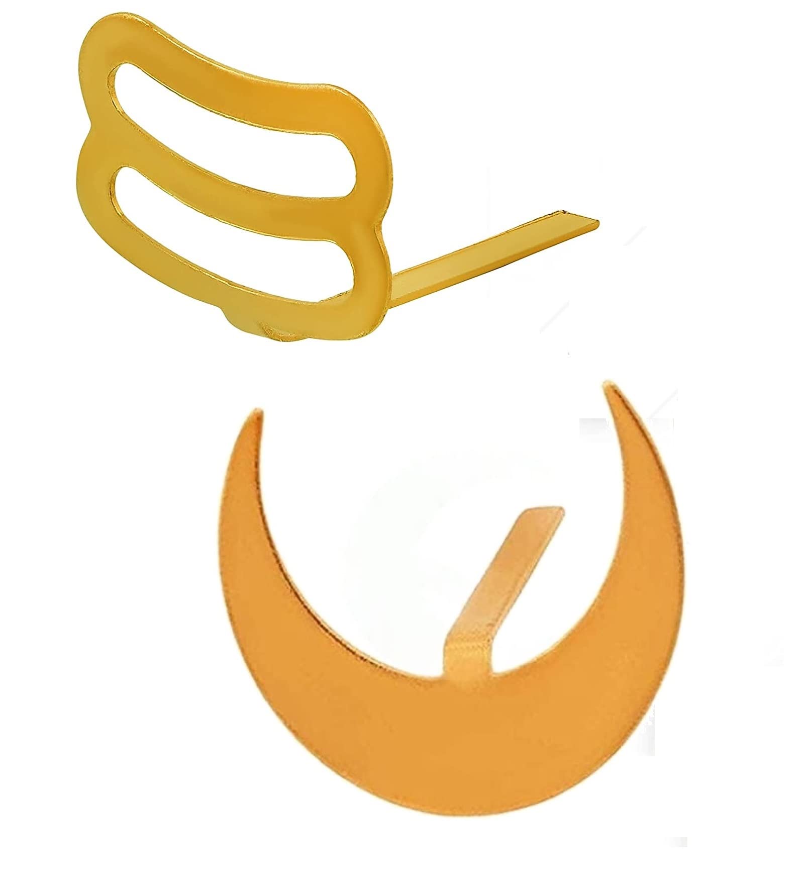 Pack of 2 Golden Spiritual Charm Forehead Tilak/Teeka Puja Tool Hindu Deity Ornaments for Men Women (F)