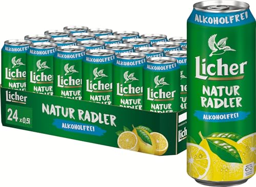 Licher® Natur Radler Alkoholfrei - Alkoholfreies Biermischgetränk - Dosen-Bier (24x 0,5l)
