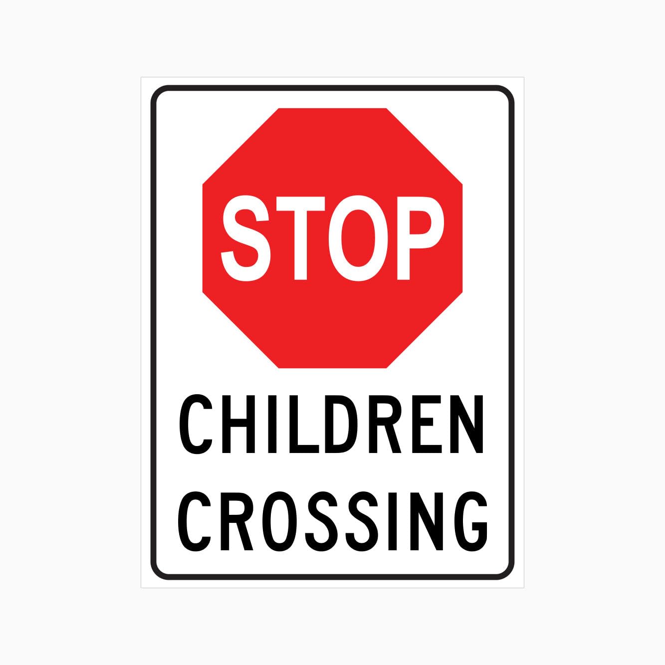 STOP CHILDREN CROSSING Sign Traffic Metal Tin Sign 12x8 inch for Industrial & Commercial Series