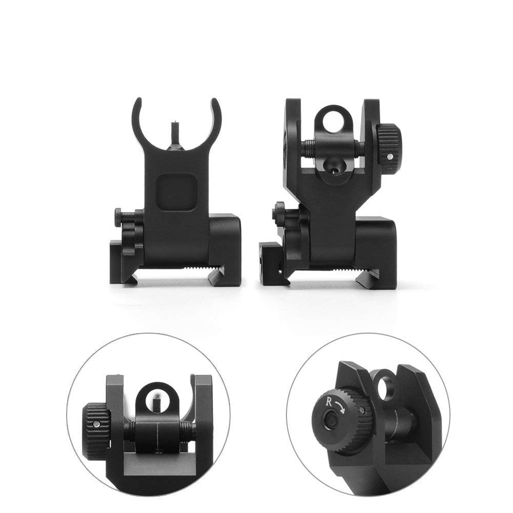 ACEXIER US Flip Up Avant Arrière Ensemble de Vue en Fer Double Demi-Lune Forme Viseurs pour Montage 20mm Fusil de Chasse Accessoires Airsoft