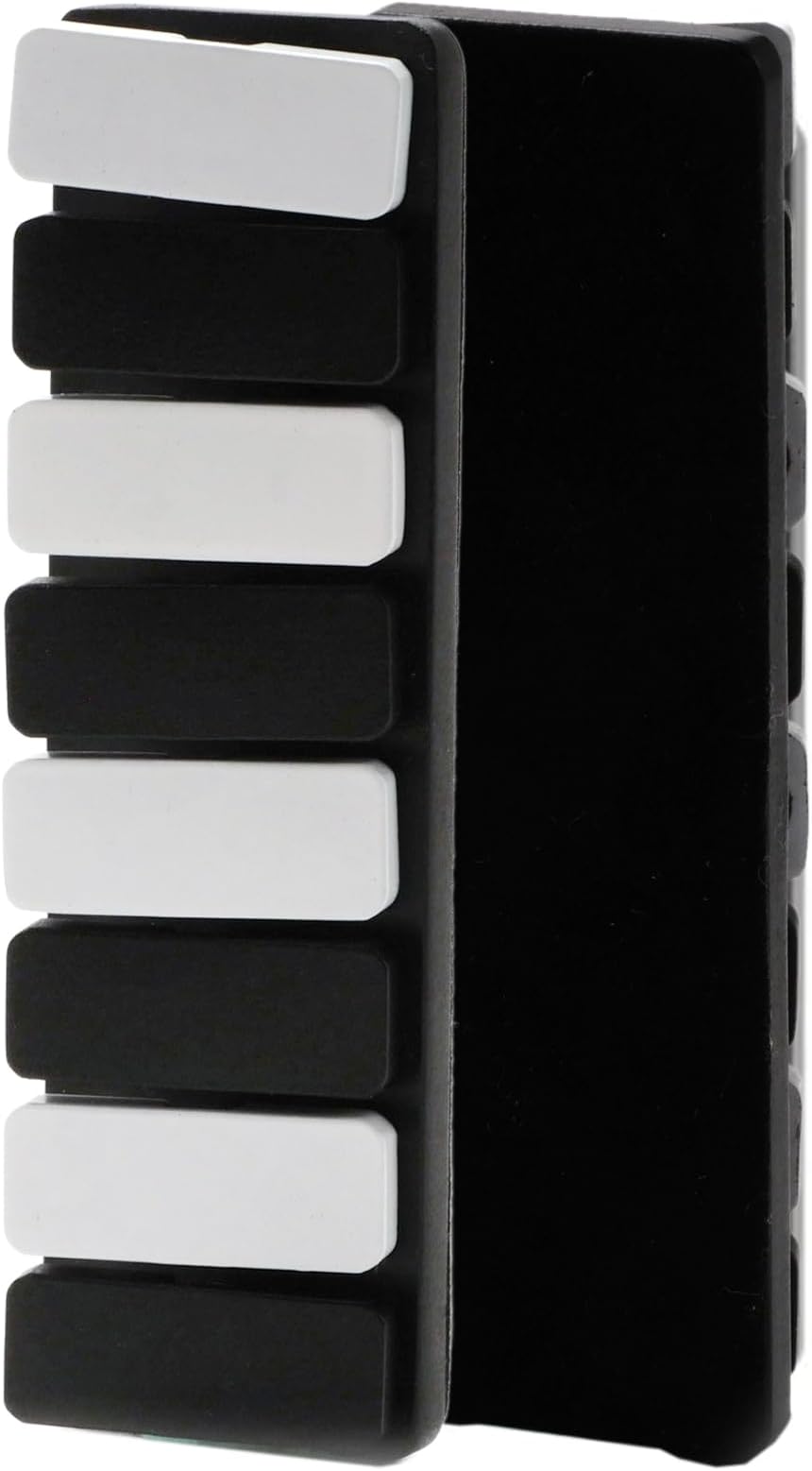 VANANAMetal Haptic Fidget Slider ADHD Clicker Adult Fidget Toy Relieve Anxiety Stress (Black & Silver (8 Keys))
