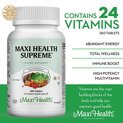Maxi Health Supreme High Potency Multivitamin & Mineral Supplement, 360 Count Health Glow Co