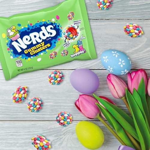 Image of NERDS Hoppin' Gummy Clusters, Springtime Easter Candy, 6 oz