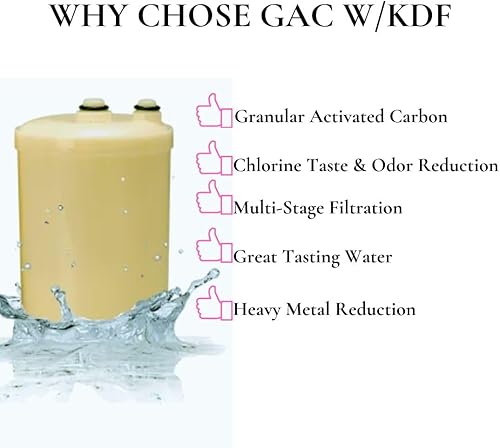 Miniatura 4 de A2O WATER - Fabricado en Estados Unidos, filtro de agua alcalino de repuesto de carbón activado granular con reducción de metales pesados para