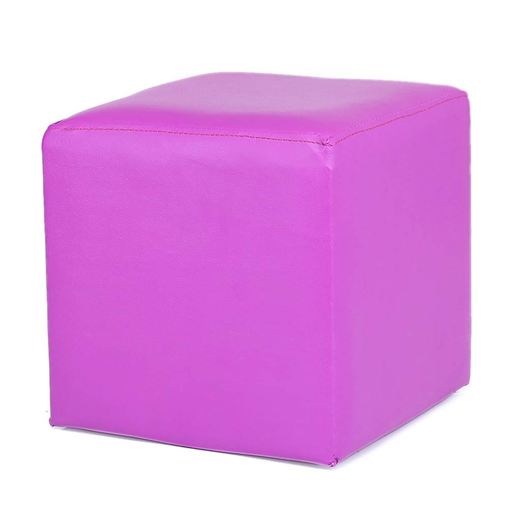 Tabouret de pied en cuir PU pouf carré rembourré 7 coloris