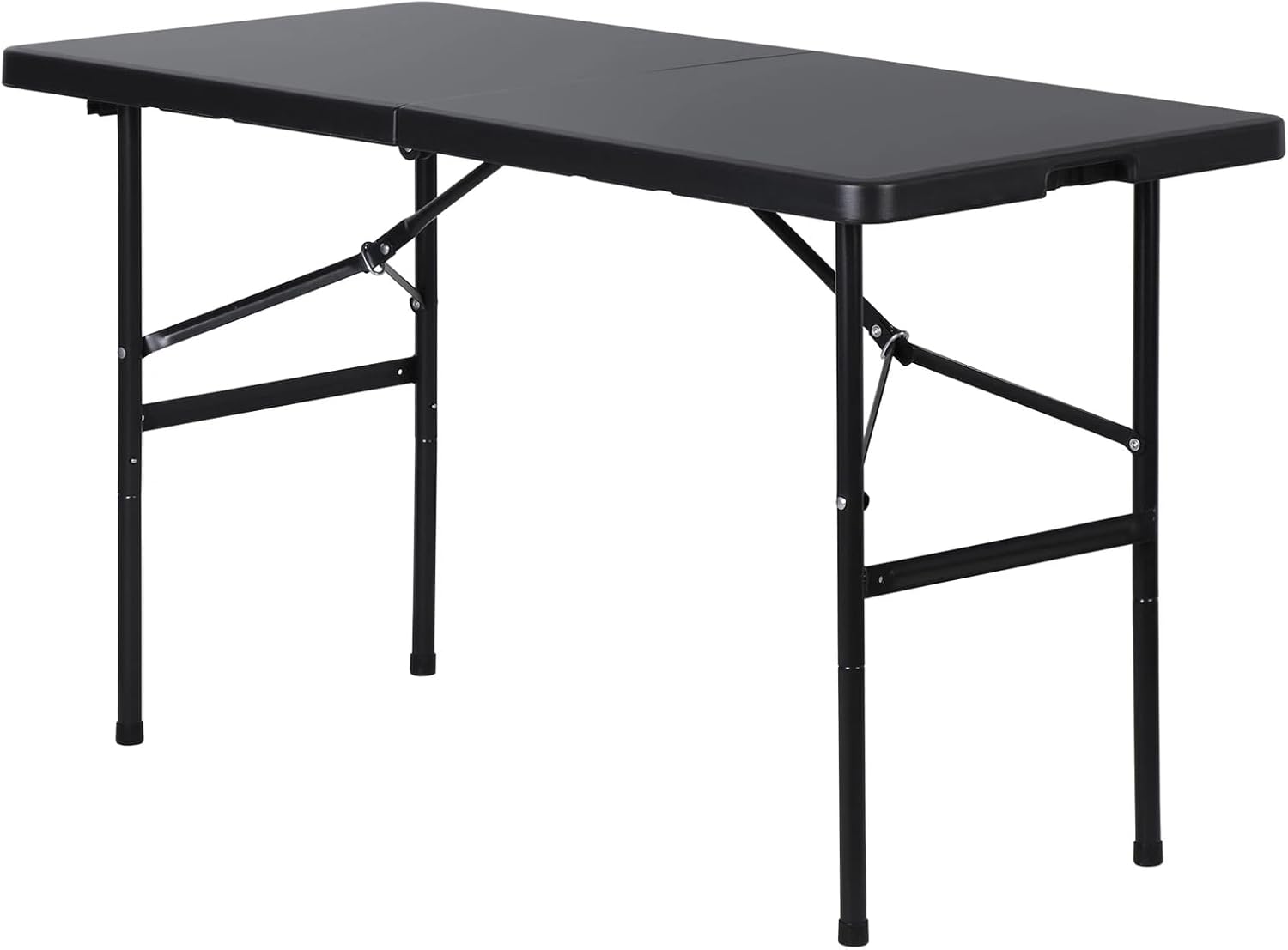 4 Ft Portable Folding Table, Indoor Outdoor Plastic Dining Table for Picnic, Party, Camp