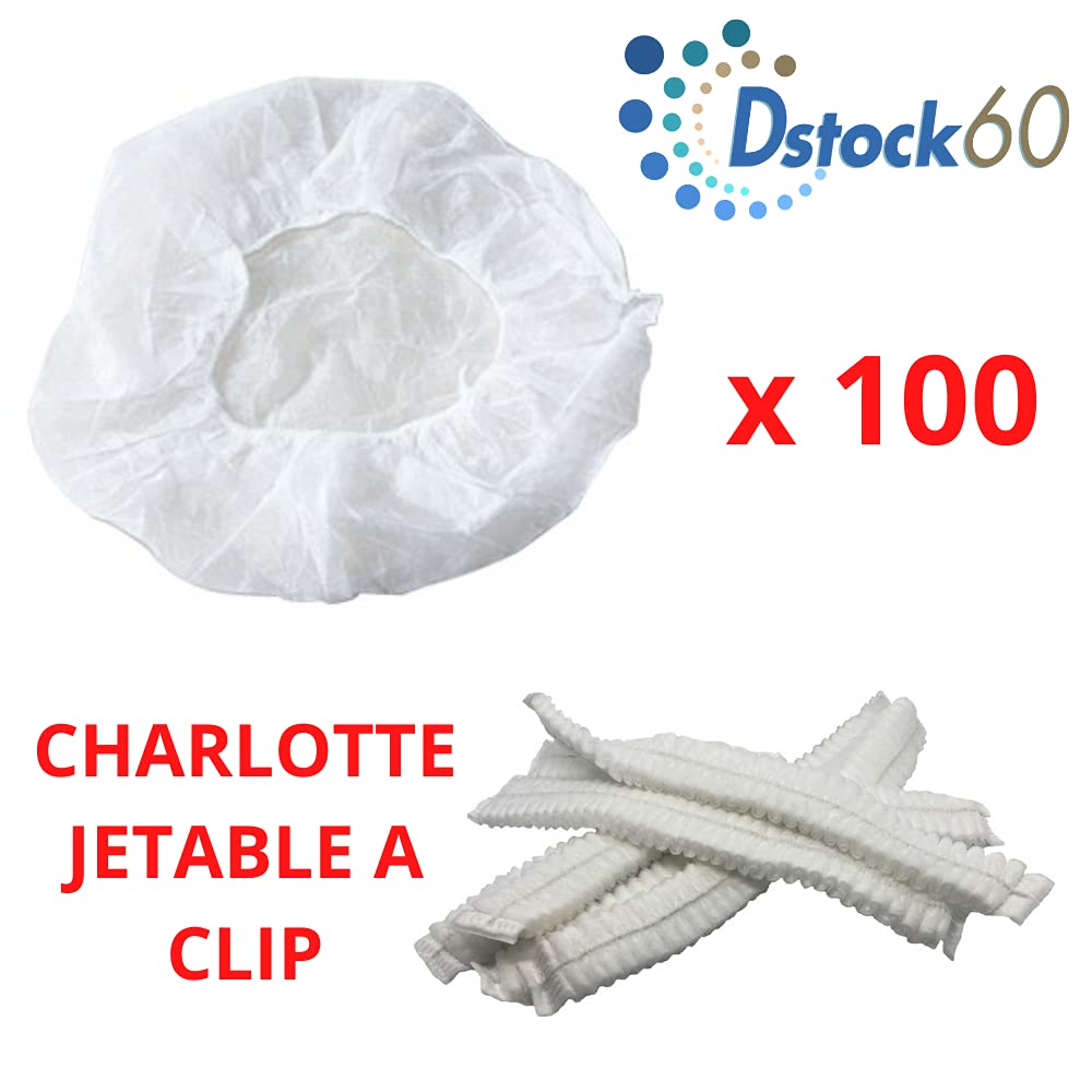 DSTOCK60 - LOT DE 1000 CHARLOTTES JETABLES A CLIP A USAGE UNIQUE - FILET POUR PROTECTION CHEVEUX