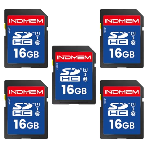 16GB SD Card, 5 Pack SDHC Memory Cards UHS-I U1 Class 10 High-Speed Full HD Video Compatible with Digital Point-and-Shoot Cameras, HD Camcorders, DSLR and PC, 16GB(5pc)