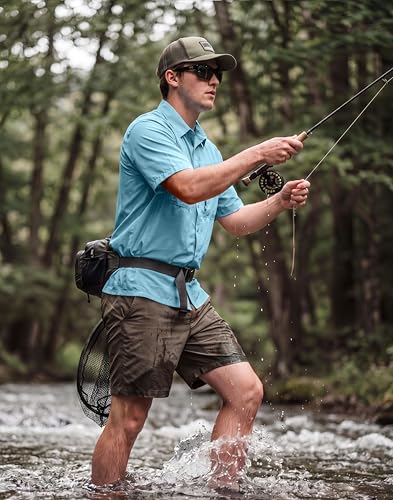 Image of G Gradual Men's Fishing Shirts with Zipper Pockets UPF 50+ Lightweight Cool Short Sleeve Button Down Shirts for Men Hiking