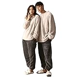 [ＪＵＴＡＯＰＩＮ＼ジュタオピン] ペアルック パジャマ おそろい パジャマ ペアパジャマ 冬 メンズ パジャマ もこもこ 部屋着 メンズ パジャマ おそろい パジャマ ペアルック 男女セット カップル 秋 パジャマ おそろい 大人 お揃い パジャマ 部屋着 カップル mkm7645-G-L_B-L