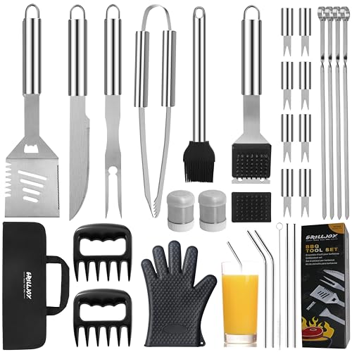 grilljoy 30PCS BBQ Grill Tools Set with Meat Claws