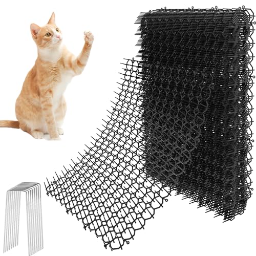 Relaxdays Set Da 12 Tappetini Dissuasori Per Gatti Con Spuntoni - Rete Antifuga Per Giardino, Auto, Aiuole - Colore Nero - 4