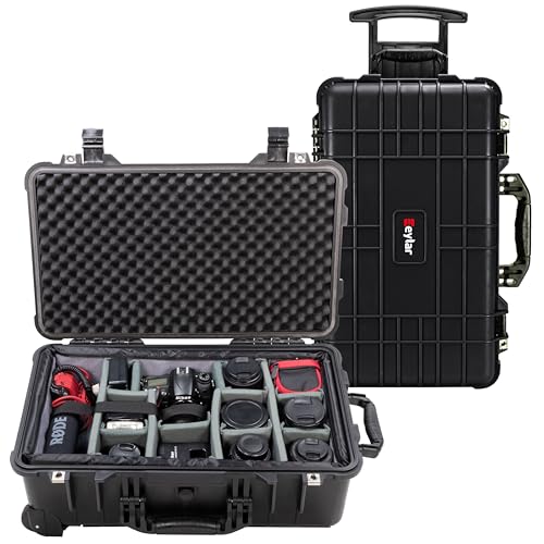 Eylar 22" Rolling Carry-On Travel Hard Camera Case with Adju