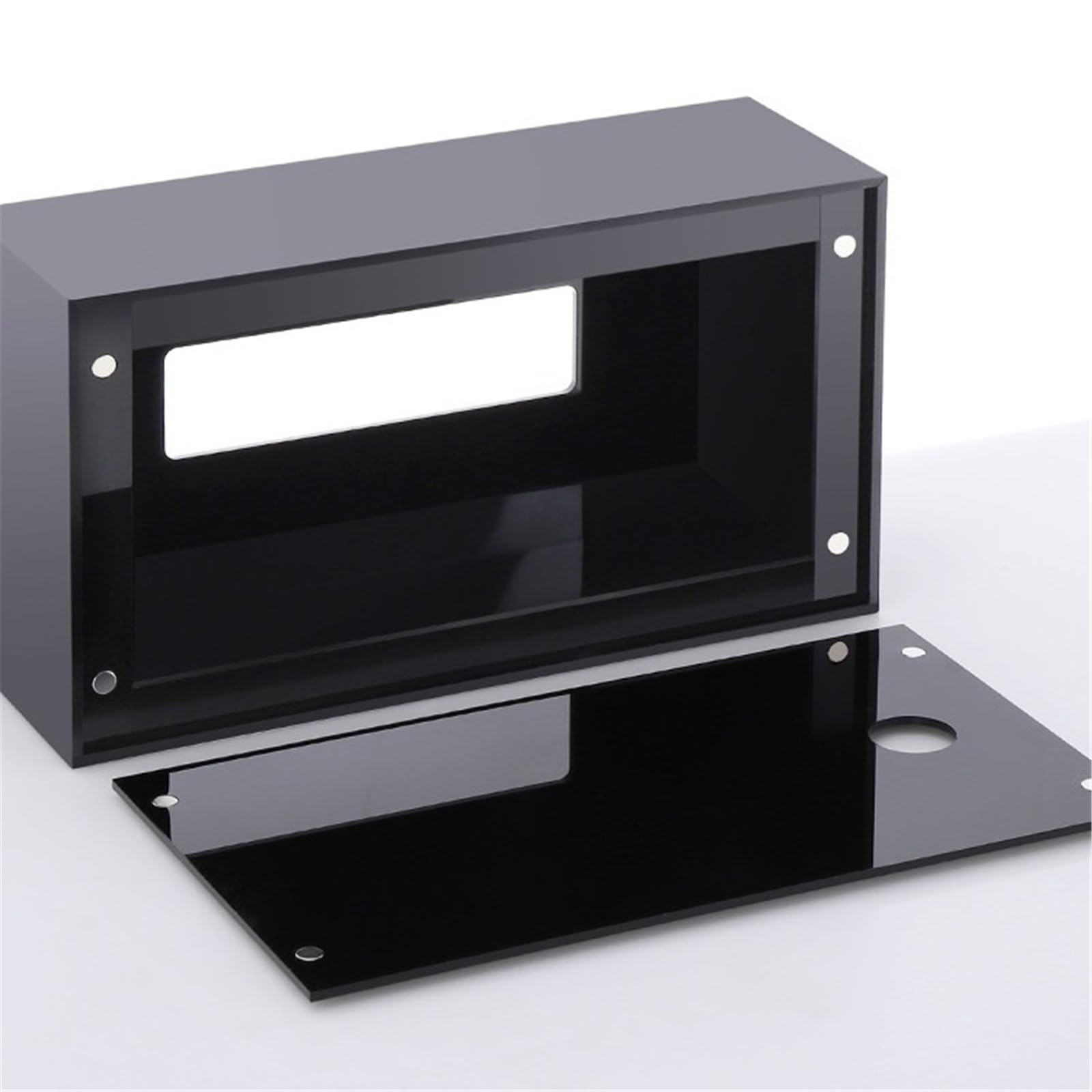 Moderno dispenser per fazzoletti in acrilico, per casa, ufficio, ristorante, tavolo, decorazione da tavolo (bianco, piccolo)