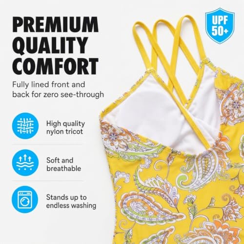 Image of Kanu Surf Girls' Reese UPF 50 Beach Sport Criss-Cross One Piece Swimsuit