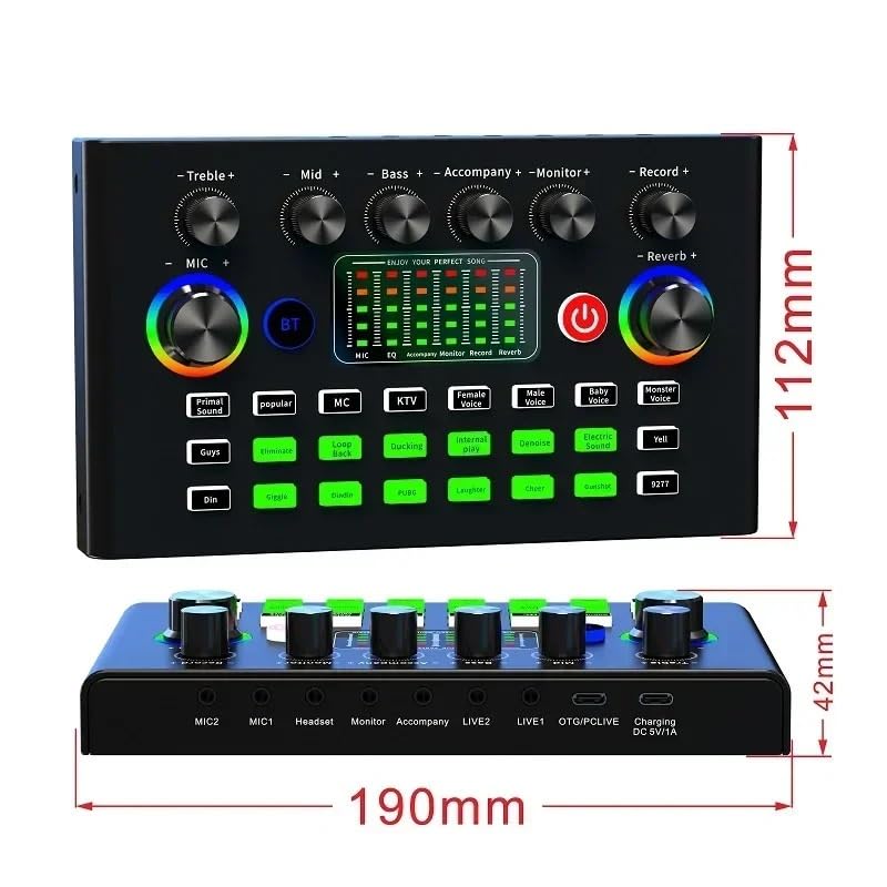 Mixer DJ, Mixer Interfaccia scheda audio live con effetti mixer DJ e podcast cambia voce