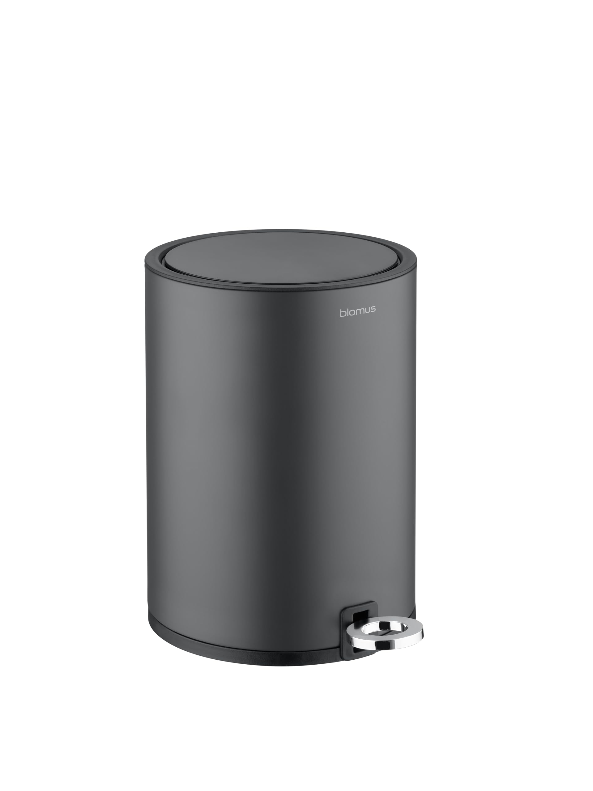 blomus Kosmetikeimer -SINO- Mülleimer 3 Liter | Anthrazit | 20L x 20B x 26H cm | Treteimer mit Absenkautomatik | Mülleimer mit Innenbehälter aus Edelstahl