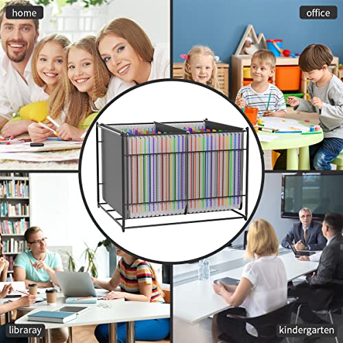 28 Pockets Hanging File Folders Letter Size, Colored File Folders For Filing Cabinet, Plastic Accordian File Organizer, Stronger Than Paper Hanging Folder,Large Capacity, Stable, Rainbow Black #TOP4