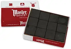 Master Caixa de giz para bilhar/bilhar, 12 cubos