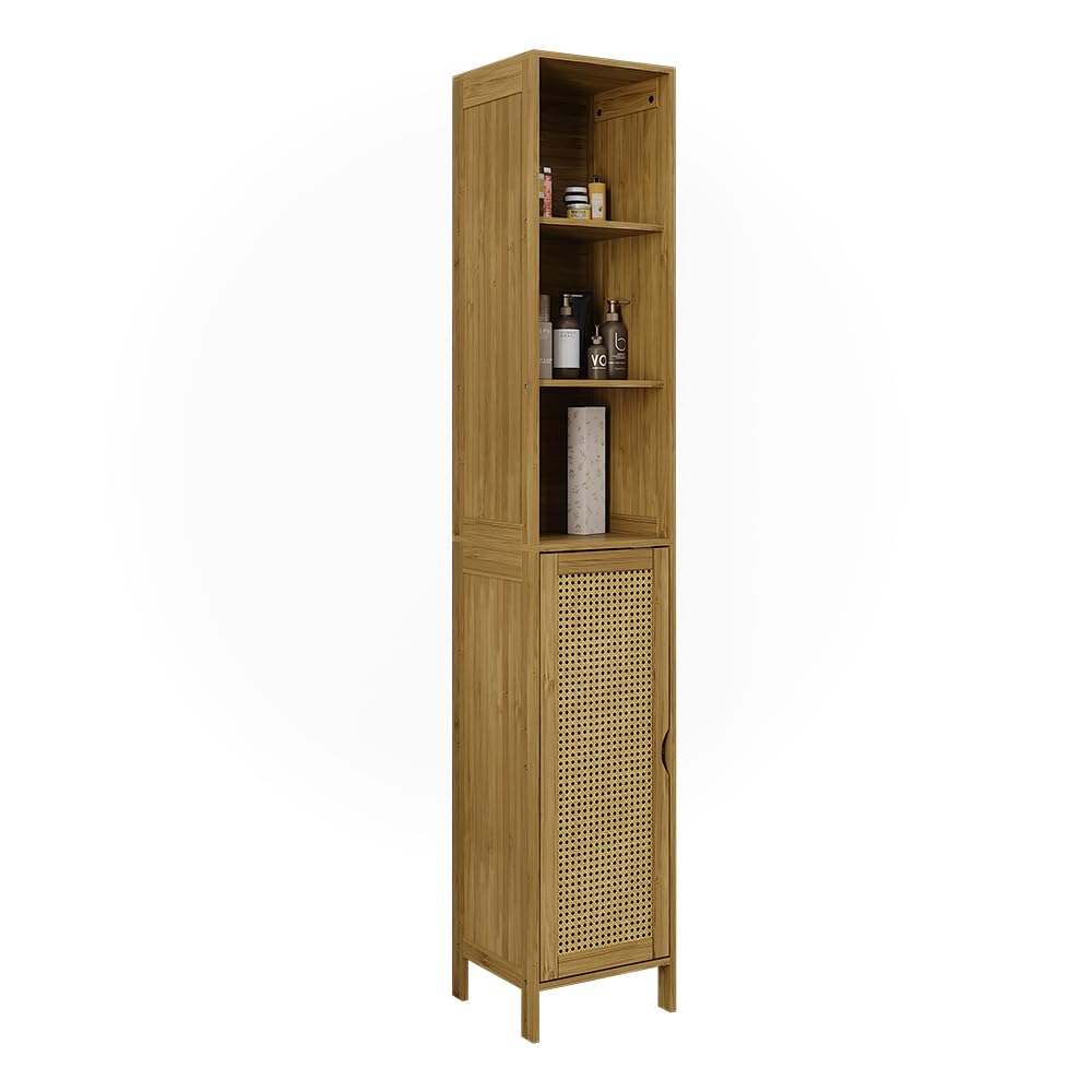 Vicco Mobile da bagno Liora, Bambù, 30 x 170 cm, per la conservazione di articoli da bagno e asciugamani