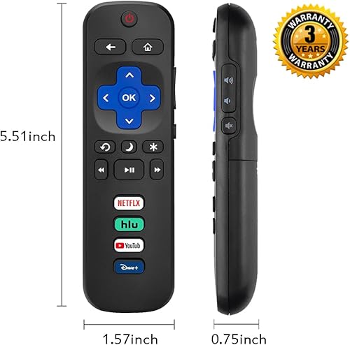 Miniatura 5 de Paquete de 2 controles remotos de repuesto compatibles con Roku TV, control remoto universal para televisores