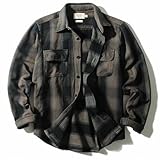 [Re-AP] リ.エーピー オンブレチェック ネルシャツ ヘビーウェイト 長袖 裏起毛 厚手 インディアコットン メンズ (JP, アルファベット, XL, オンブレグレー)