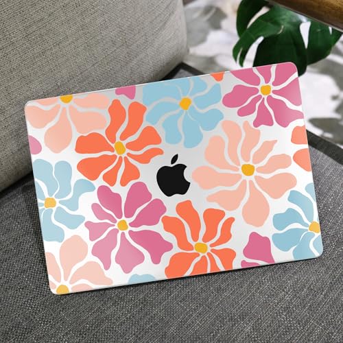 Image of MEEgoodo Case for M5 /M4 /M3 /M2 MacBook Air 13 inch 2026 2025 2024 2022, Fit Model A3449 /A3240 /A3113 /A2681, Case Compatible with MacBook Air 13.6-inch, Minimalist Style Floral
