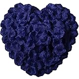 CO-RODE 1200pcs Wedding Decoration Silk Deep Blue Rose Petals, Artificial Flowers