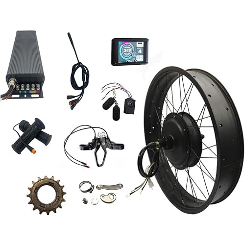 NBPOWER 20 * 4.0 Rear 5000w Electric Fat Bike Conversion kit sabvoton Controller 100KM/H max Speed, with TFT Color Display System,Single Speed Freewheel