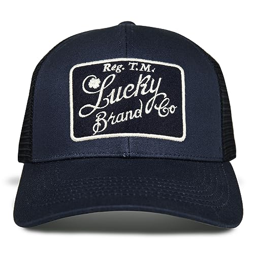 Image of Lucky Brand Trucker Hat | Snapback | Adjustable | Mesh Back | Retro | Baseball Cap | Golf | Fishing | American Heritage