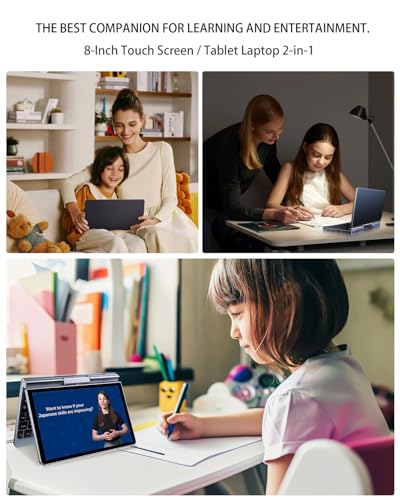 Image of 8-inch 2-in-1 Mini Laptop, N95, 12GB LPDDR5, 512GB /1TB NVMe SSD, 1280x800 Touchscreen, Wi-Fi 6, BT 5.2, Win 11 Pro, Pressure-Sensitive Pen, HDMI Output, Portable Convertible PC (N95-12GB-512GB)