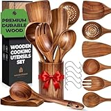Wooden Utensil Set 8 Pcs – Sturdy & Easy to...