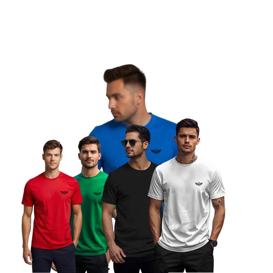 Lot de 5 t-shirts basiques à col rond homme anti-déformation pour en finir avec les cols détendus