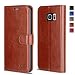 Produktbild OCASE Samsung Galaxy S7 Edge Hülle Handyhülle [Magnetverschluss][ Premium Leder ][ Standfunktion ][ Kartenfach ] Brieftasche Klappetui Schutzhülle kompatibel für Samsung Galaxy S7 Edge Cover Braun
