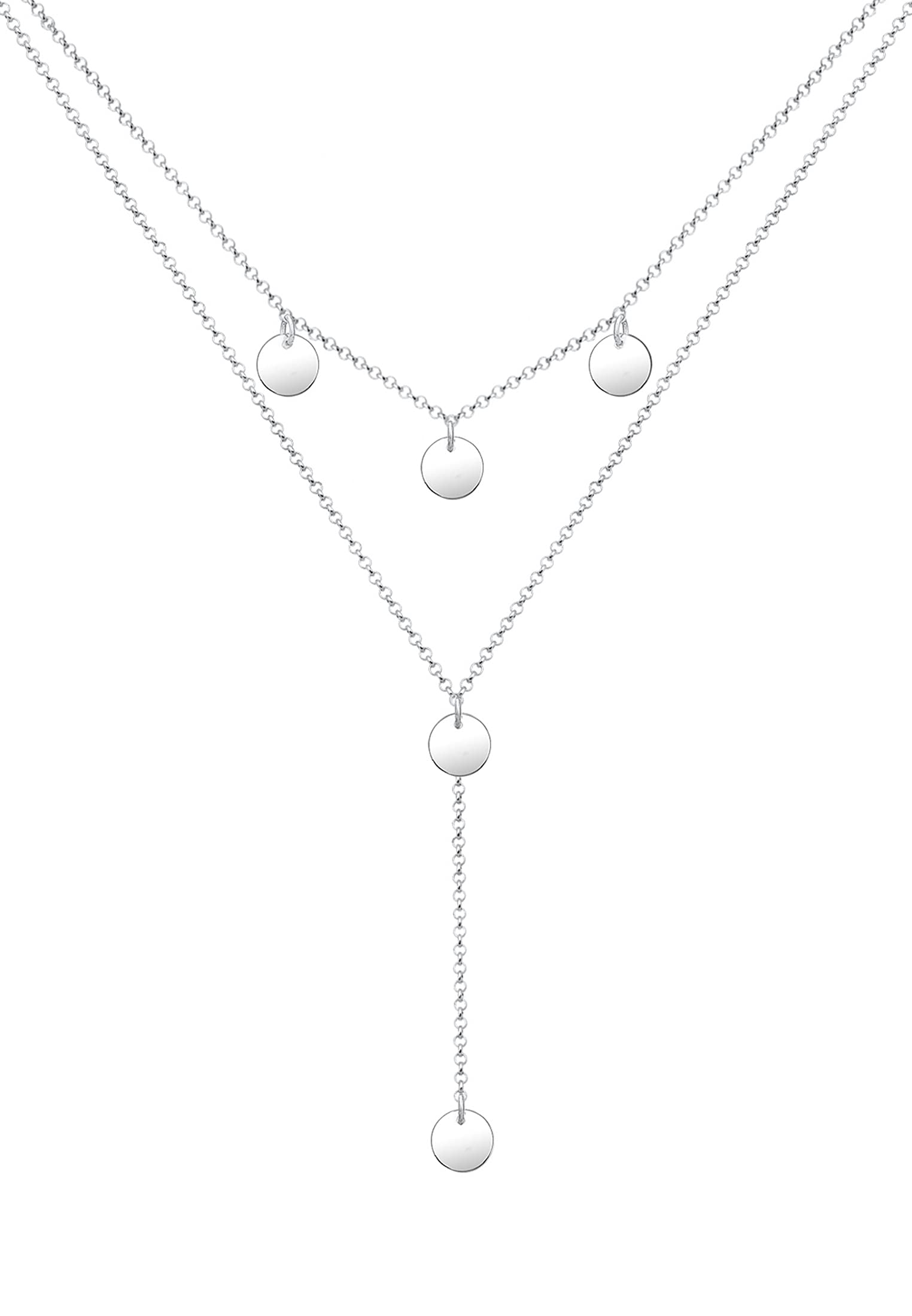 Elli Women's 925 Sterling Silver Y-Shaped Necklace 0109570517_38 - 38cm length