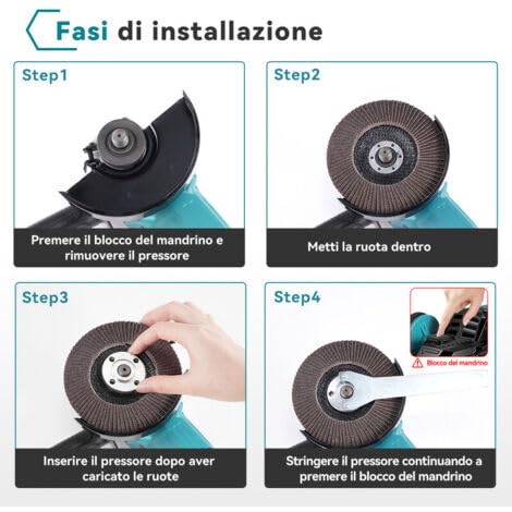 Smerigliatrice Angolare Brushless 125mm, 2in1, 3 Velocità Regolabili, 388Vf 4000mAh ×2 Batterie, 12000RPM, Compatibile con Batteria Makita, con Valigetta e Accessori