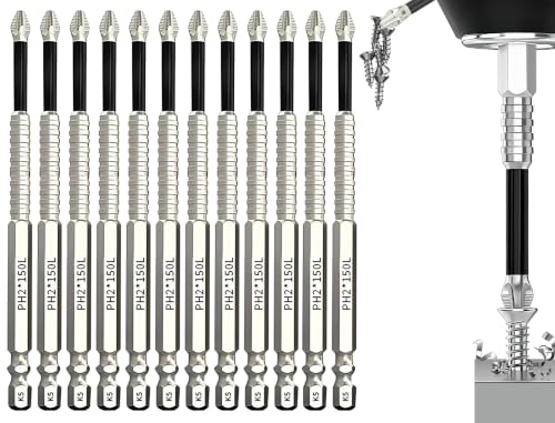 Image of High Magnetic Screwdriver Bit Set, K5 Anti Slip Impact Bits, 6 in -12pcs