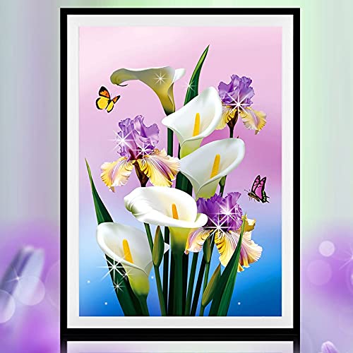 Peinture diamant 5D fleurs blanches 80x180cm pour réduire le stress par l'art thérapie adulte