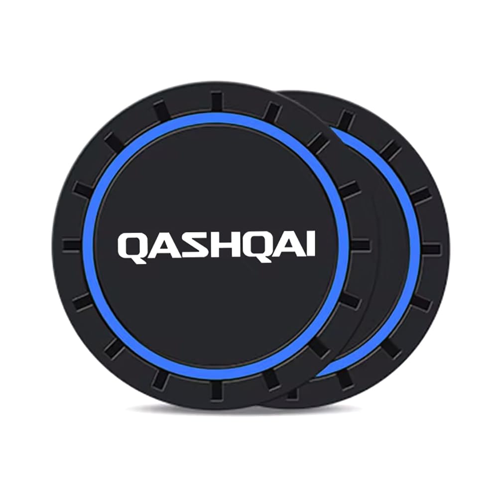 Loujyou B 2 Pcs Silicone Car Coasters Cup Holder Insert Coaster For Nissan Qashqai Car Interior Accessories,