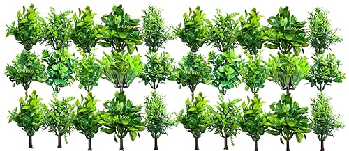 Image of Litleo Artificial Plants Mini Fake Plants, Small Eucalyptus Faux Decorative Grass Plant Without Pot for Home Decor, Indoor, Office, Desk, Shelf, Table Decoration, Art (8)