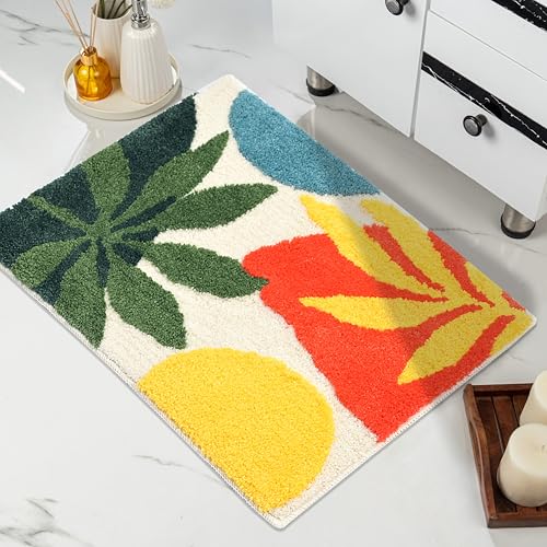 Image of Saral Home Microfiber Bath Mat 38x60 cm | Ultra Soft, Super Absorbent & Anti-Skid | Quick Dry Non Slip Door Mat for Bathroom, Bedroom, Kitchen & Entrance | Multicolor (Pack of 1)